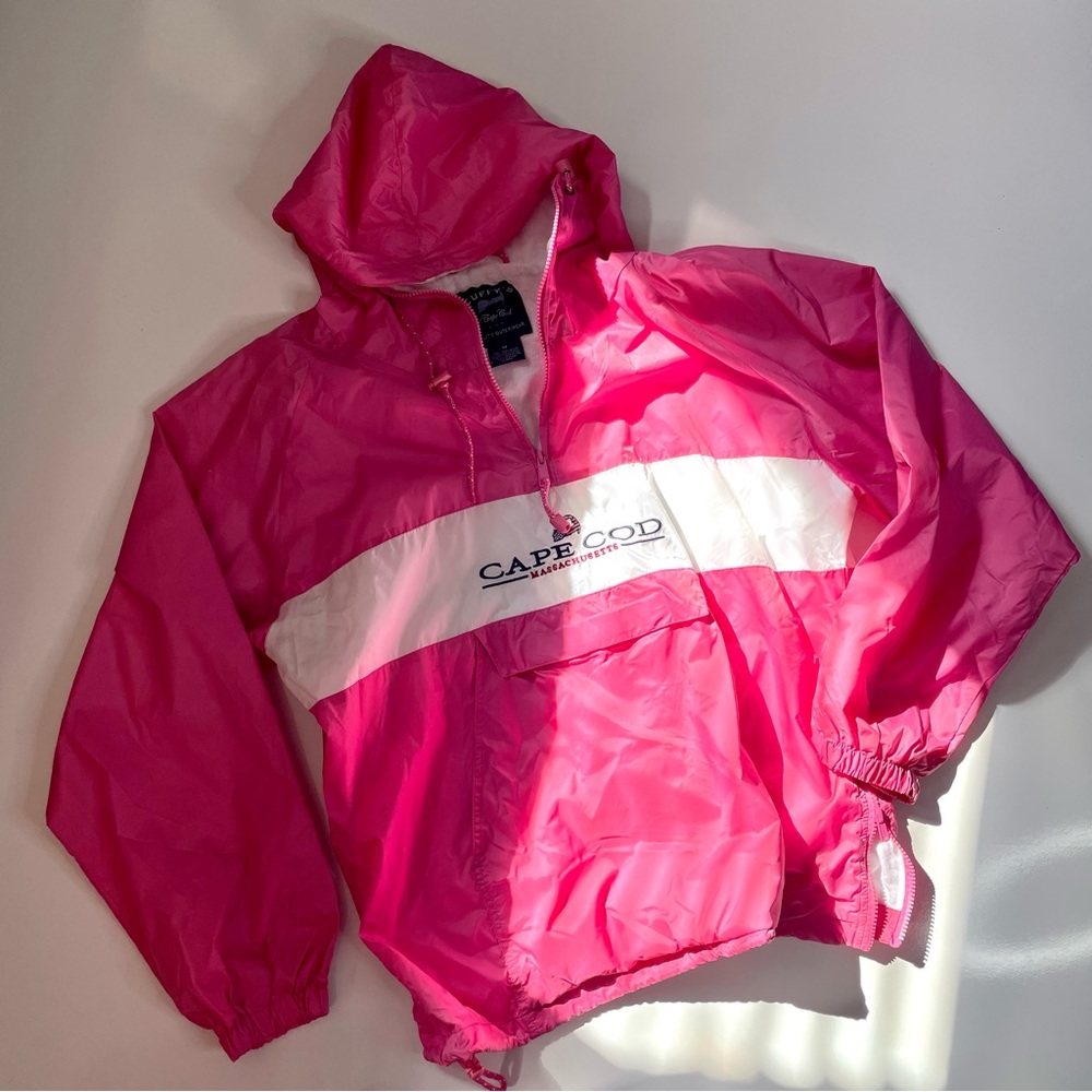 Cuffy's of Cape Cod Pink Windbreaker Pullover Sweatshirt, M